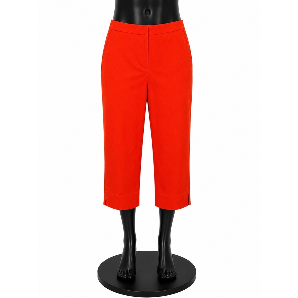 Jones New York Sport Women's Red Orange Capri Pants Crop Casual Stretch Size 16